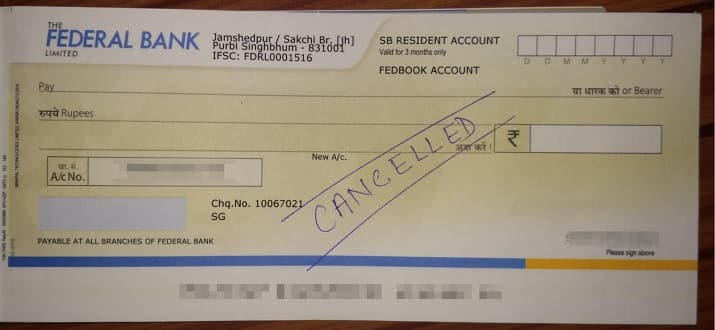 Cancelled Cheque