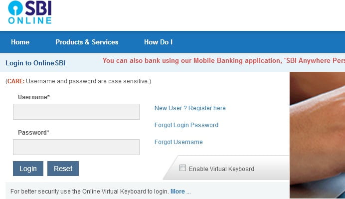 sbi login